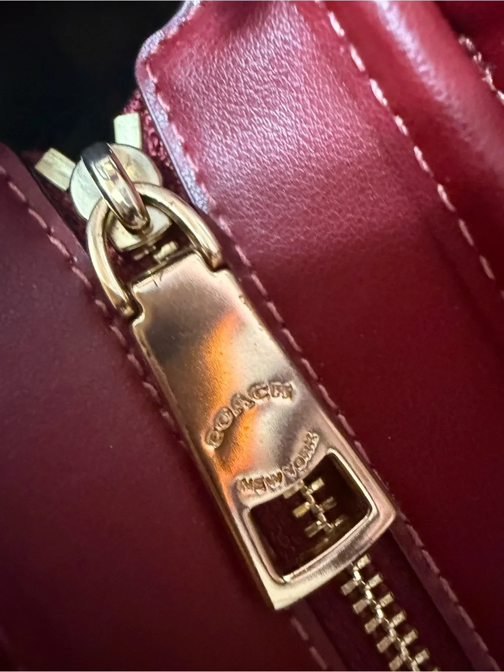 Coach Cherry Print Mini Tote in Pink and Brown - Picture 5 of 8